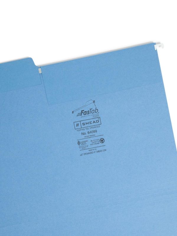 Hanging File Folders | Fastab Hanging File Folders, Letter Size, Blue, Box Of 20 Filing & Folders Hanging File Folders