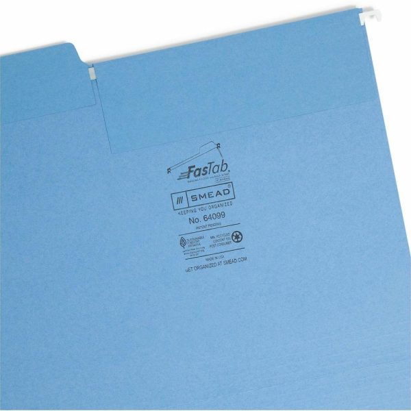 Hanging File Folders | Fastab Hanging File Folders, Letter Size, Blue, Box Of 20 Filing & Folders Hanging File Folders