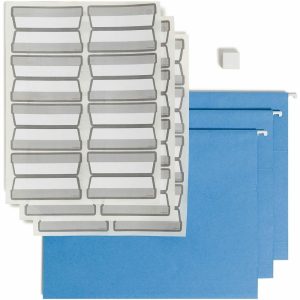 Hanging File Folders | Protab Filing System With 20 Hanging File Folders, 24 Protab 1/3-Cut Tab Labels And Eraser, Letter Size, Blue Filing & Folders Hanging File Folders