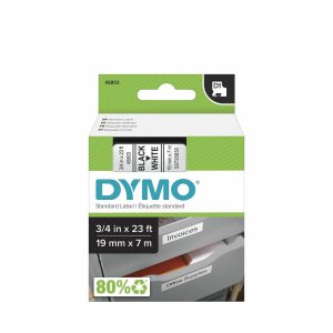 Label Maker Tapes | D1 45803 Black-On-White Tape, 0.75″ X 23′ Label Maker Tapes Label Maker Tapes