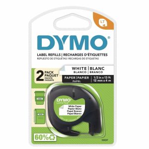 Label Maker Tapes | Lt 10697 Black-On-White Tape, 0.5″ X 13′, Pack Of 2 Label Maker Tapes Label Maker Tapes