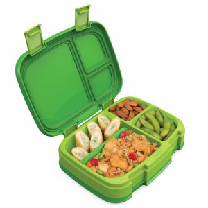 Lunch Bags | Fresh 4-Compartment Bento-Style Lunch Box, 2-7/16″H X 7″W X 9-1/4″D, Green Bags & Luggage Lunch Bags