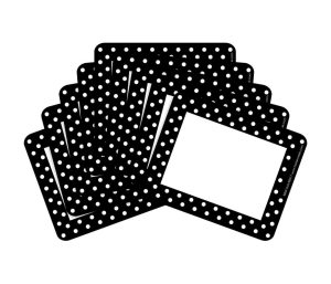 Name Badges & Holders | Name Tags, 2 ¾” X 3 ½”, Black And White Dots, 45 Name Tags Per Pack, Case Of 2 Packs Labels & Label Makers Name Badges & Holders