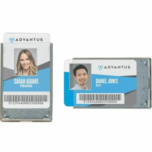 Name Badges & Holders | Rfid Blocking Badge Holder – Support 3.38″ X 2.13″ Media – Vertical, Horizontal – Vinyl – 20 / Pack – Clear – Removable Labels & Label Makers Name Badges & Holders