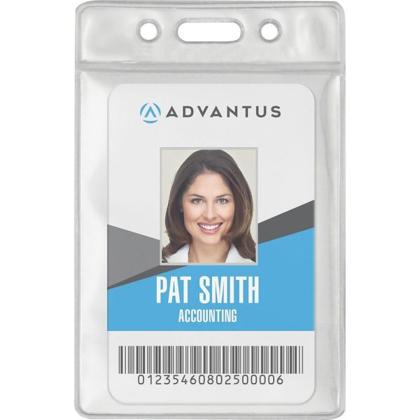 Name Badges & Holders | Vinyl Id Badge Holders – Support 2.50″ X 3.50″ Media – Vertical – Vinyl – 50 / Pack – Clear – Durable Labels & Label Makers Name Badges & Holders