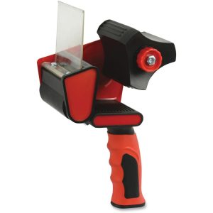 Packing Tape | Handheld Tape Dispenser – 3″ Core – Refillable – Ergonomic Design, Adjustable Tension Mechanism, – Red, Black Mailing & Shipping Packing Tape