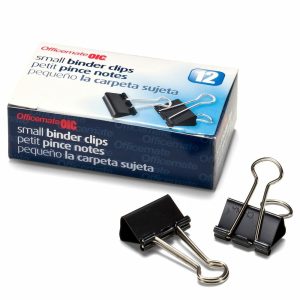 Paper & Binder Clips | Binder Clips, Small, 3/4″, Black, Box Of 12 Basic Supplies Paper & Binder Clips