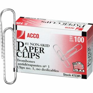 Paper & Binder Clips | Economy Paper Clips, 1000 Total, No. 1, Silver, 100 Per Box, Pack Of 10 Boxes Basic Supplies Paper & Binder Clips