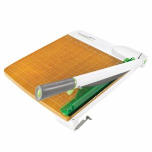 Paper Punches & Cutters | Carbotitanium Guillotine Heavy-Duty Trimmer, 18″, White/Green Basic Supplies Paper Punches & Cutters