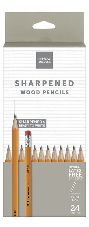 Pencils | Brand Presharpened Wood Pencils, #2 Medium Soft Lead, Yellow, Pack Of 24 Pencils Office Supplies Pencils