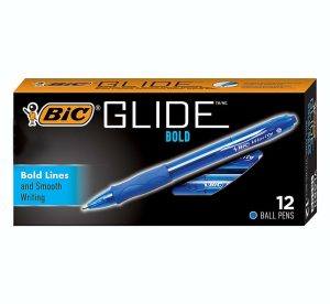 Pens | Glide Bold Ballpoint Pens, Bold Point, 1.6 Mm, Translucent Barrel, Blue Ink, Pack Of 12 Pens Office Supplies Pens