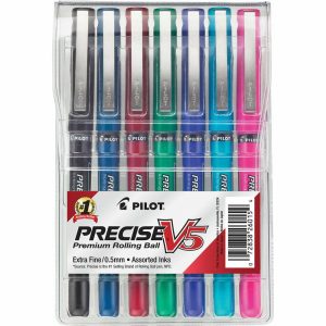 Pens | Precise V5 Liquid Ink Rollerball Pens, Extra Fine Point, 0.5 Mm, Assorted Barrels, Assorted Ink Colors, Pack Of 7 Office Supplies Pens