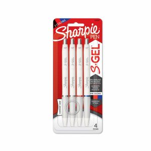 Pens | S-Gel Fashion Barrel Gel Pens, Medium Point, 0.7 Mm, White Barrels, Assorted Ink, Pack Of 4 Pens Office Supplies Pens