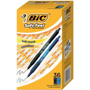 Pens | Softfeel Retractable Ballpoint Pens, Medium Point, 1.0 Mm, Assorted Barrels, Assorted Ink Colors, Box Of 36 Office Supplies Pens