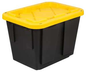 Plastic Storage Containers | Brand By Professional Storage Totes, 12-Gallon, Black/Yellow Office Supplies Plastic Storage Containers