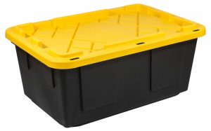 Plastic Storage Containers | Brand By Professional Storage Totes, 23-Gallon, Black/Yellow Office Supplies Plastic Storage Containers