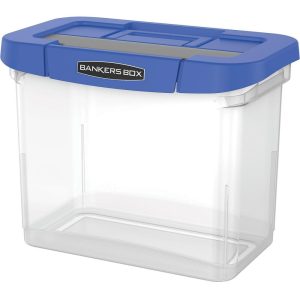 Plastic Storage Containers | Heavy-Duty Portable Storage File Box, 10 3/4″ X 6 3/4″ X 11 3/4″, Blue/Clear File Boxes Plastic Storage Containers