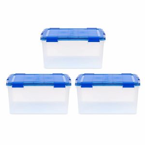 Plastic Storage Containers | Ultimate Weathertight Storage Boxes, 23-5/8”L X 20-1/16”W X 16-3/16”H, 62.8 Qt, Clear, Set Of 3 Boxes Office Supplies Plastic Storage Containers