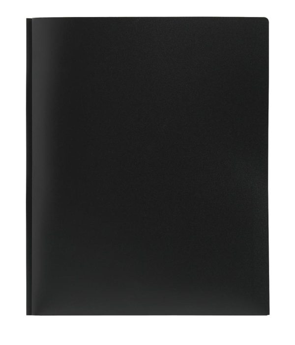 Pocket Folders | Brand Poly 2-Pocket Portfolio With Fasteners, Black Filing & Folders Pocket Folders