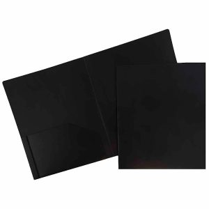 Pocket Folders | Heavy-Duty 2-Pocket Plastic Presentation Folders, 9″ X 12″, Black, Pack Of 6 Filing & Folders Pocket Folders