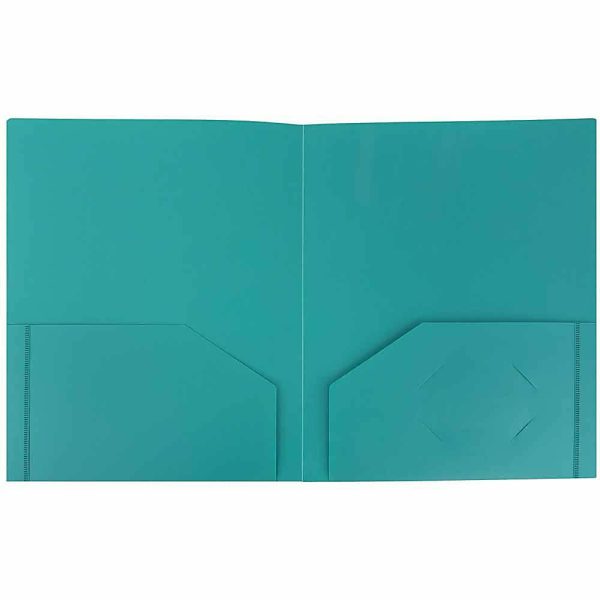 Pocket Folders | Heavy-Duty 2-Pocket Plastic Presentation Folders, 9″ X 12″, Sea Blue, Pack Of 6 Filing & Folders Pocket Folders