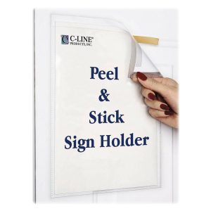 Pocket Folders | Peel/Stick Pockets With Antimicrobial Protection, Letter Size, Clear, Pack Of 10 Filing & Folders Pocket Folders