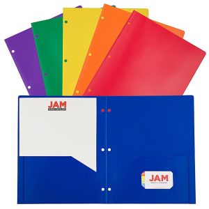 Pocket Folders | Pop Plastic 3-Hole Punched 2-Pocket School Folders, 9-1/2″ X 11-1/2″, Assorted Primary, Pack Of 6 Folders Filing & Folders Pocket Folders