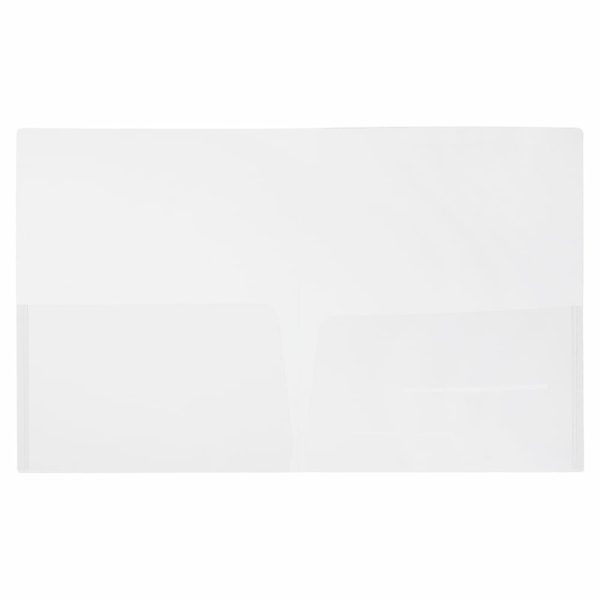 Pocket Folders | Regular-Weight 2-Pocket Plastic Presentation Folders, 9″ X 12″, Clear, Pack Of 6 Filing & Folders Pocket Folders