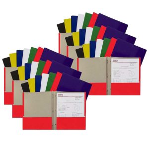 Pocket Folders | Two-Pocket Paper Portfolio Folder With Prongs, Assorted Colors, Pack Of 48 Filing & Folders Pocket Folders