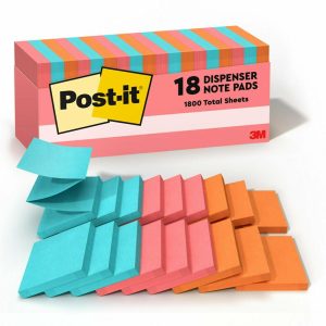 Post-It & Sticky Notes | Pop Up Notes, 3 In X 3 In, 18 Pads, 100 Sheets/Pad, Clean Removal, Poptimistic Collection Basic Supplies Post-It & Sticky Notes