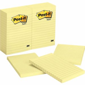 Post-It & Sticky Notes | Post It Notes, 1200 Total Notes, Pack Of 12 Pads, 4″ X 6″, Canary Yellow, Lined, 100 Notes Per Pad Office Supplies Post-It & Sticky Notes