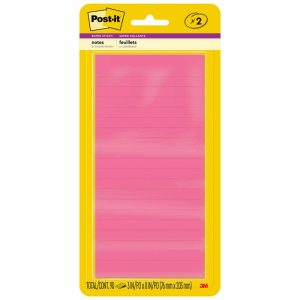 Post-It & Sticky Notes | Super Sticky Notes, 3 In. X 8 In., Energy Boost Collection, 2 Pads/Pack, 45 Sheets/Pad Basic Supplies Post-It & Sticky Notes