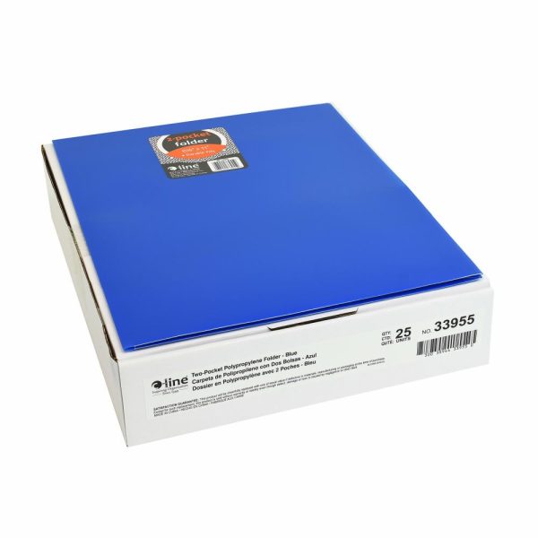 Report Covers & Portfolios | 2-Pocket 3-Hole Punch Poly Folders, 8-1/2″ X 11″, Blue, Pack Of 25 Folders Binders & Accessories Report Covers & Portfolios