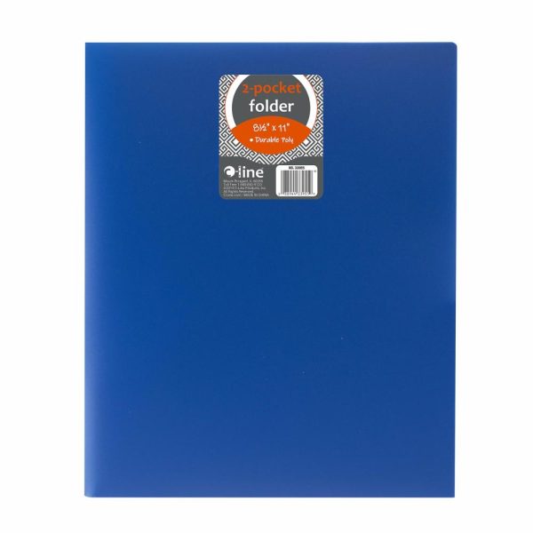 Report Covers & Portfolios | 2-Pocket 3-Hole Punch Poly Folders, 8-1/2″ X 11″, Blue, Pack Of 25 Folders Binders & Accessories Report Covers & Portfolios