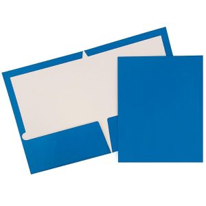 Report Covers & Portfolios | Glossy 2-Pocket Presentation Folders, Blue, Pack Of 6 Binders & Accessories Report Covers & Portfolios