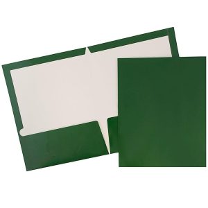 Report Covers & Portfolios | Glossy 2-Pocket Presentation Folders, Green, Pack Of 6 Binders & Accessories Report Covers & Portfolios