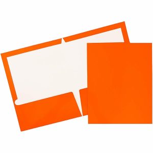 Report Covers & Portfolios | Glossy 2-Pocket Presentation Folders, Orange, Pack Of 6 Binders & Accessories Report Covers & Portfolios