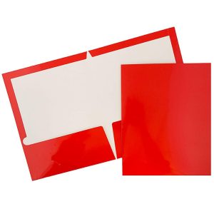 Report Covers & Portfolios | Glossy 2-Pocket Presentation Folders, Red, Pack Of 6 Binders & Accessories Report Covers & Portfolios