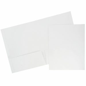 Report Covers & Portfolios | Glossy 2-Pocket Presentation Folders, White, Pack Of 6 Binders & Accessories Report Covers & Portfolios