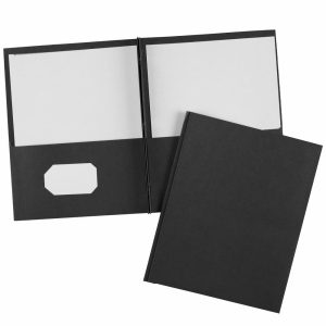 Report Covers & Portfolios | Two Pocket Folders With 3 Prong Fasteners, 8-1/2″ X 11″, Holds 70 Sheets, Black, Box Of 25 Folders Binders & Accessories Report Covers & Portfolios