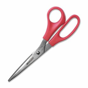 Scissors | All-Purpose Value Stainless Steel Scissors, 8″, Pointed, Red Basic Supplies Scissors