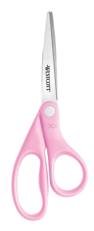 Scissors | All-Purpose Value Stainless Steel Scissors, 8″, Straight, Pink Ribbon Basic Supplies Scissors