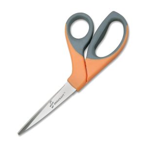 Scissors | Bent Stainless Steel Shears, 8 3/10″, Black/Orange Basic Supplies Scissors