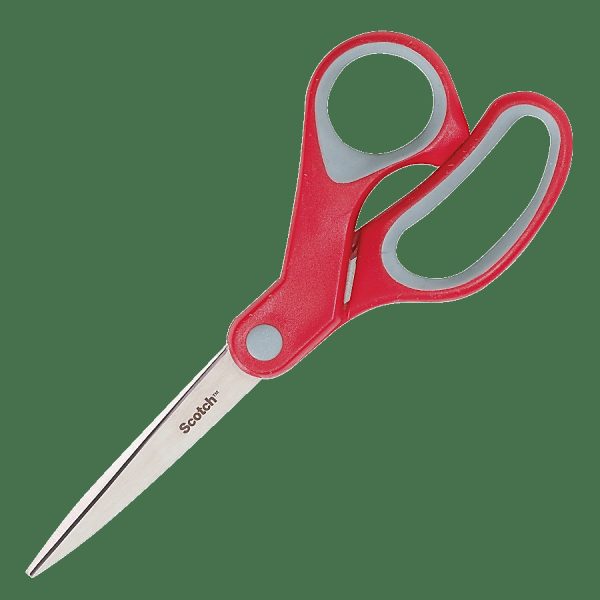 Scissors | Multipurpose Scissors, 7″, Pointed, Gray/Red Basic Supplies Scissors