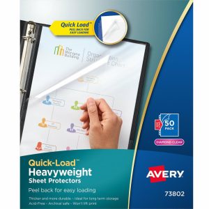 Sheet Protectors | Quick-Load Sheet Protectors, Top & Side Load, 8-1/2″ X 11″, Diamond Clear, 50 Document Protectors Binders & Accessories Sheet Protectors