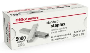 Staplers & Staples | Brand Staples, 1/4″ Standard, Full Strip, Box Of 5,000, 2661 Basic Supplies Staplers & Staples