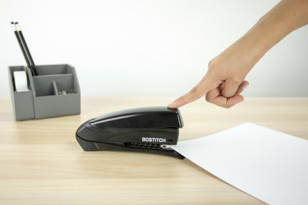 Staplers & Staples | Inspire Spring-Powered Desktop Stapler, 20 Sheets Capacity, Black Basic Supplies Staplers & Staples