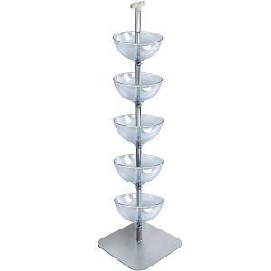 Storage Bins & Baskets | 5-Tier Bowl Display, 60″H X 17″W X 17″D, Clear Office Supplies Storage Bins & Baskets