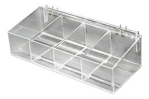 Storage Bins & Baskets | Adjustable Divider Bin For Pegboard/Slatwall, Metal U-Hooks, Small Size, 4″ X 16″ X 7″, Clear Office Supplies Storage Bins & Baskets