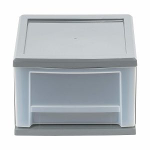 Storage Drawers & Carts | Stackable Storage Bin With Drawer, 5-13/16″H X 8-3/4″W X 12-3/4″D, Gray Office Supplies Storage Drawers & Carts